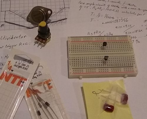 Image: A few of the parts for the Transistor Astable Multivibrator...