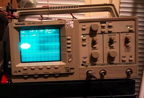 Image: This is all I got - a rapid DC pulse. No transformer, no square waves. All the previous readings remained...