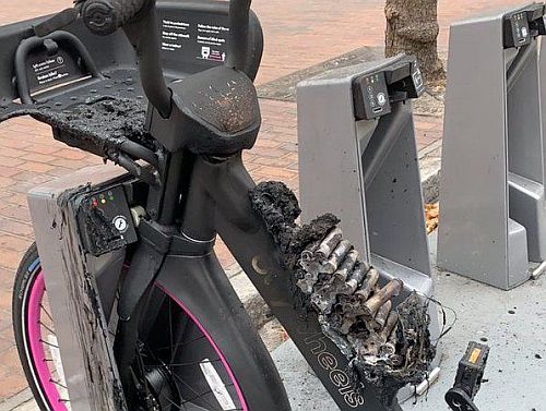 Ebike battery RIP. Image courtesy Zach Rutta...